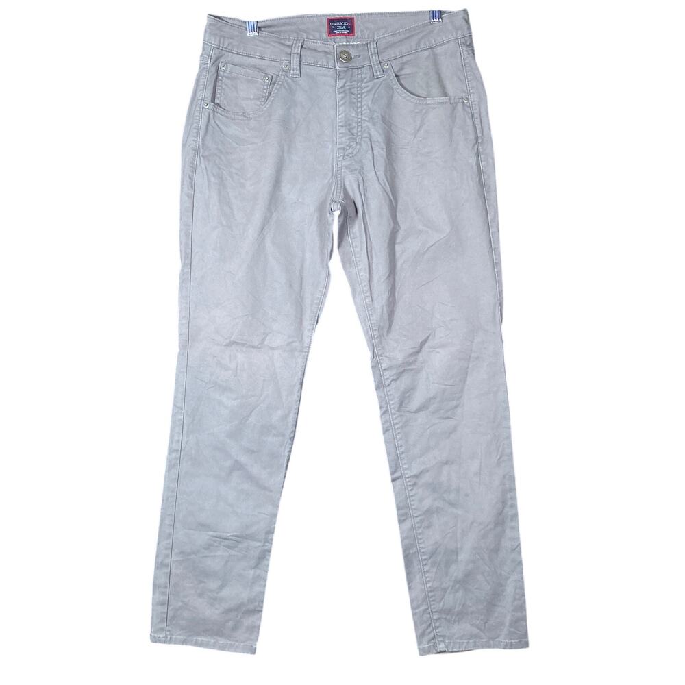 Untuckit Mens Jeans Gray Straight Fit Cotton Blend Stretch 32x30 (32x29)